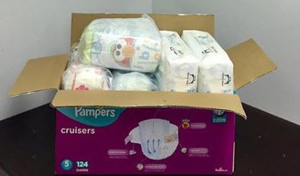 Free baby box with diapers