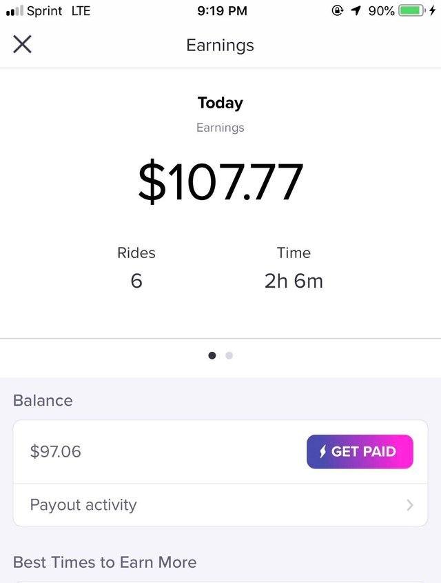 Lyft driver pay $50/hour