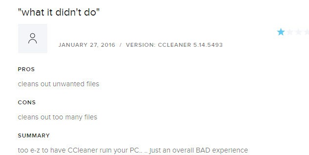 free CCleaner tool complaints